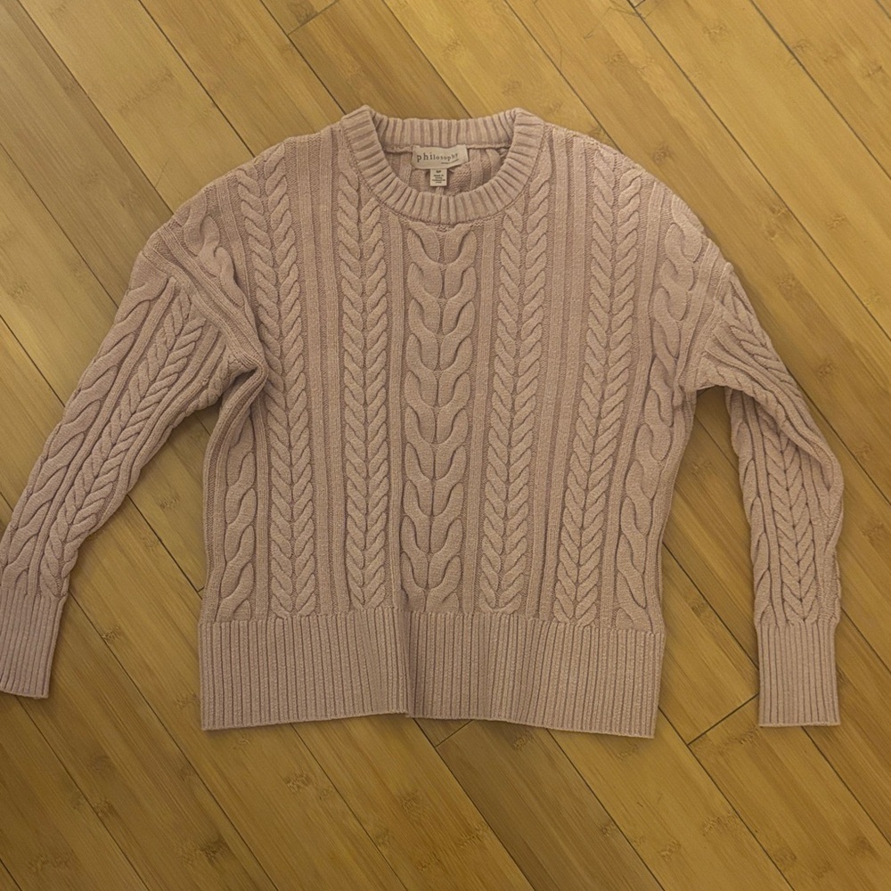 Philosophy Pink Cable Knit Sweater - Picture 1 of 3